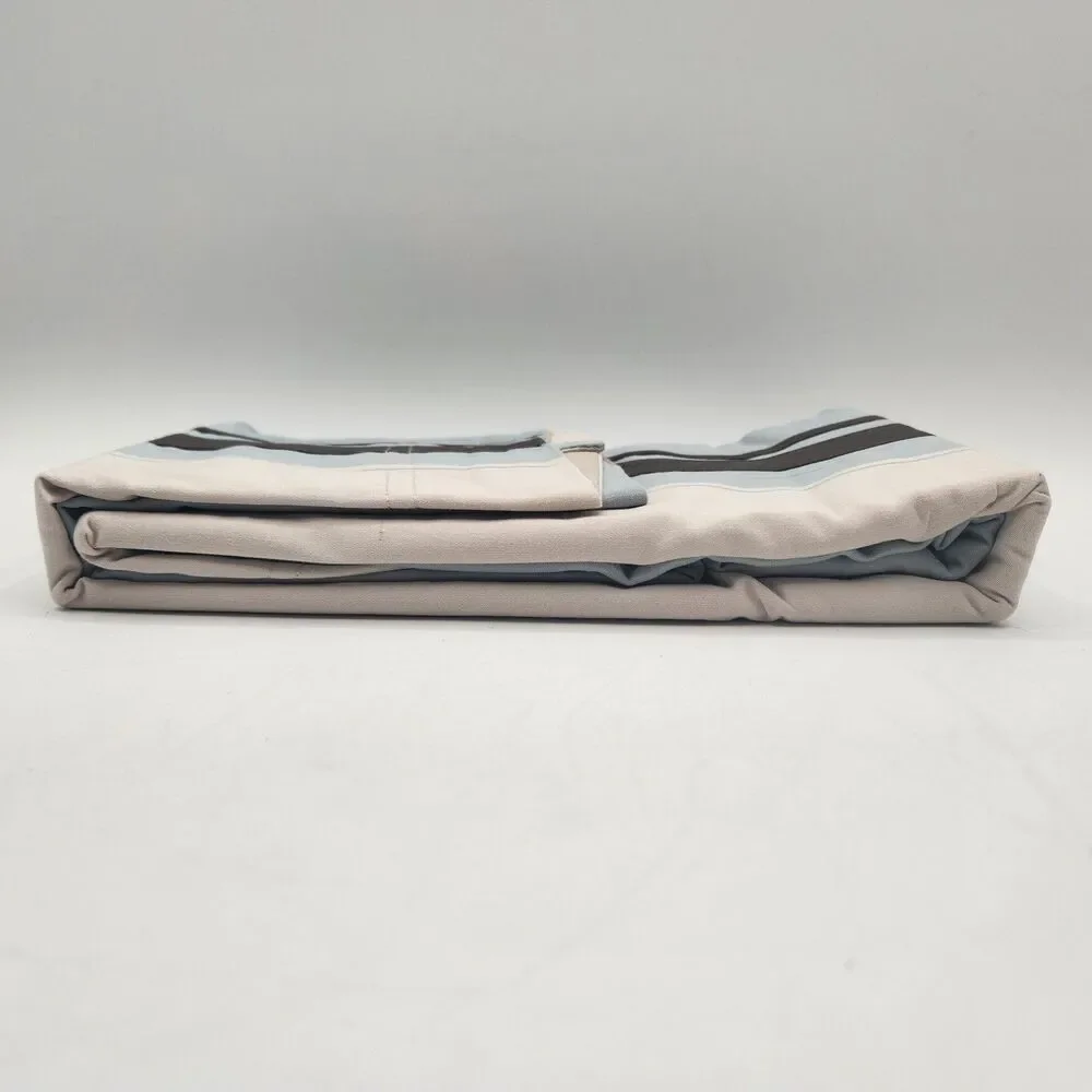 Nautica West End One Standard Pillow Sham 20 x 26 Cotton Teal Brown Tan Stripes